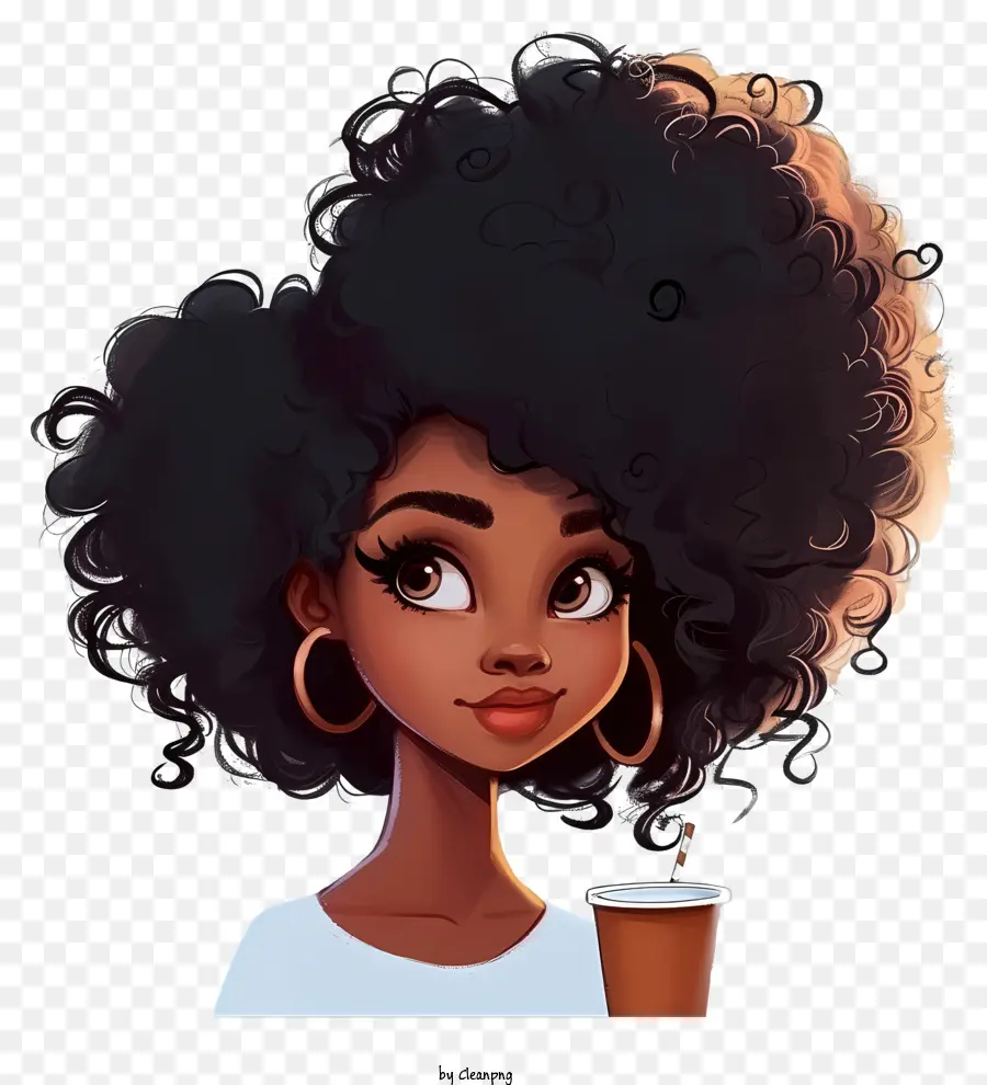 Garota Negra De Desenho Animado PNG - Garota Negra De Desenho Animado  Mulher Africana Penteado Afro ilustração transparente