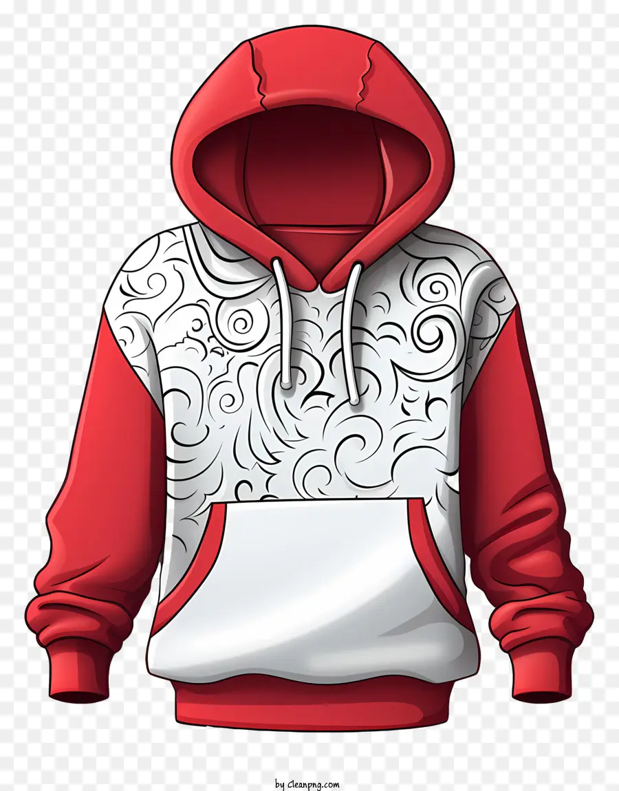 Mockup De Capuz De Estilo Doodle，Capuz Vermelho PNG