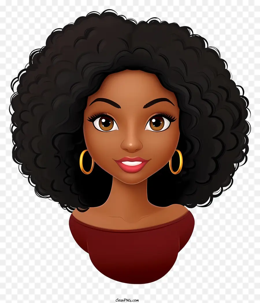 Emoji De Garota Negra，Penteado Afro PNG
