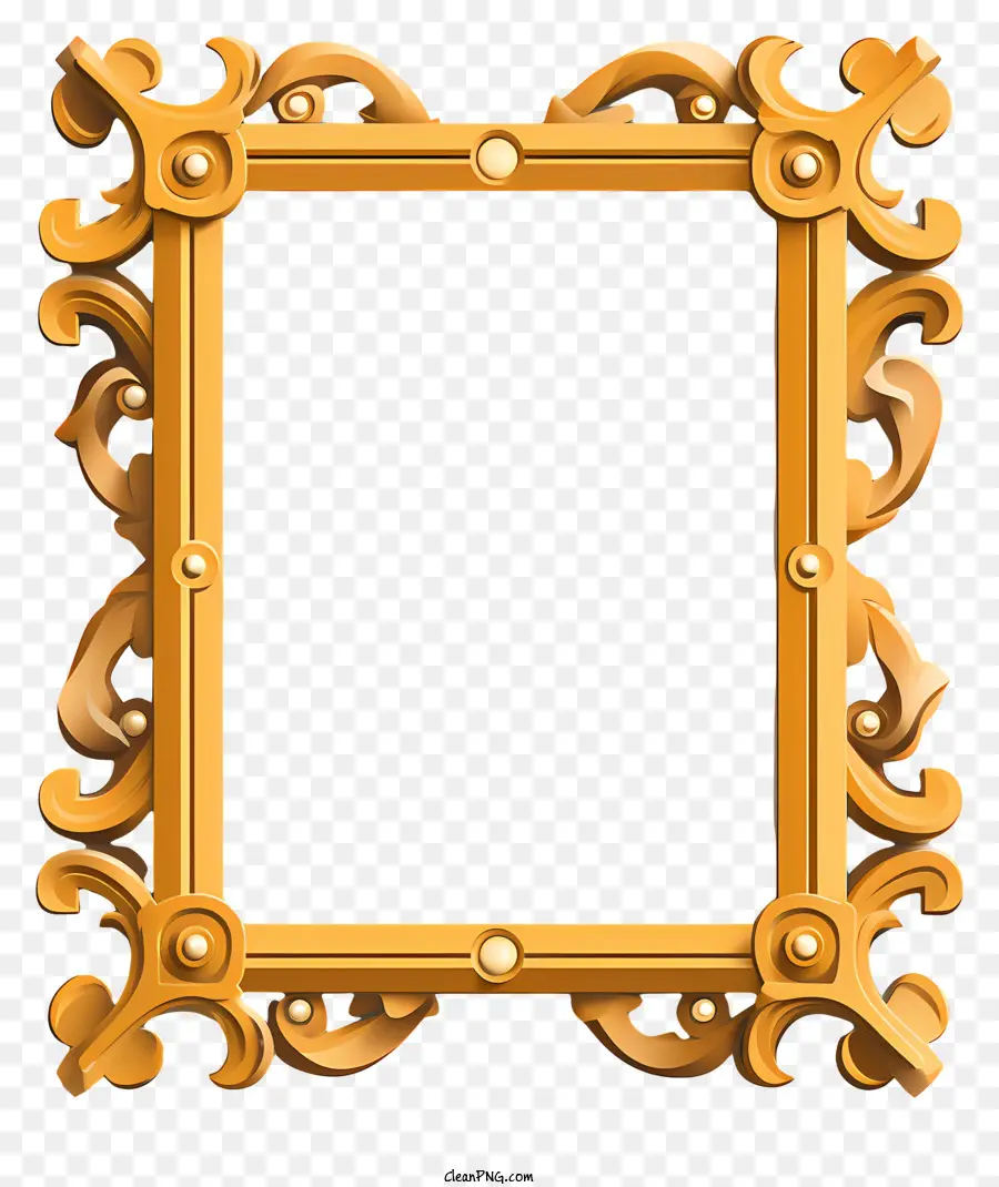 Quadro De Ouro Realista，Moldura De Ouro PNG