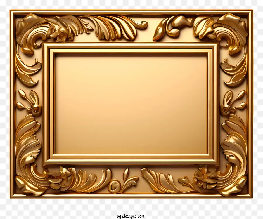 Quadro Dourado Plano，Moldura De Ouro PNG