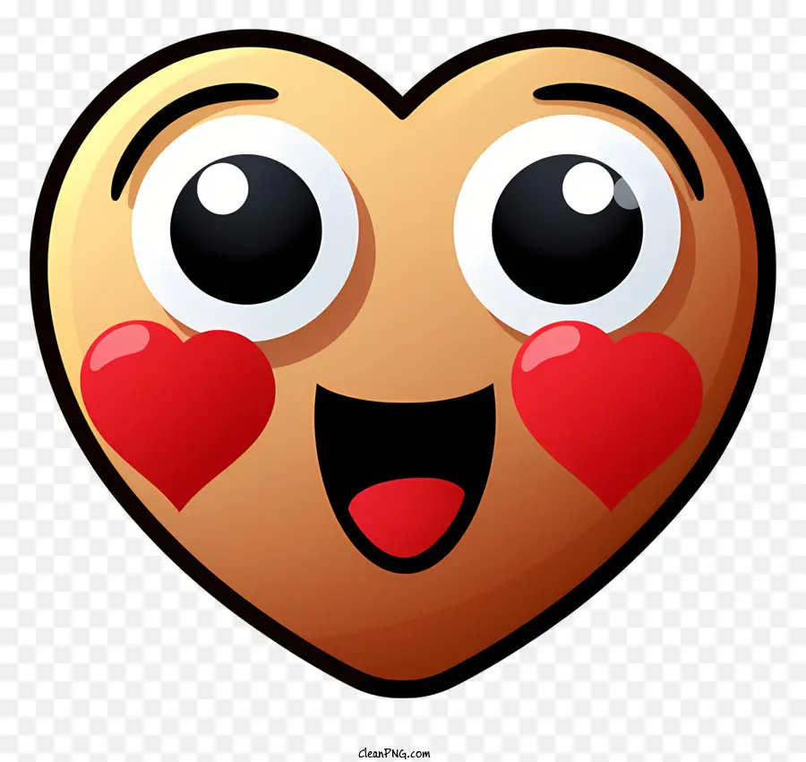 Emoji Plano Com Olhos De Coração，Rosto Sorridente Com Corações PNG