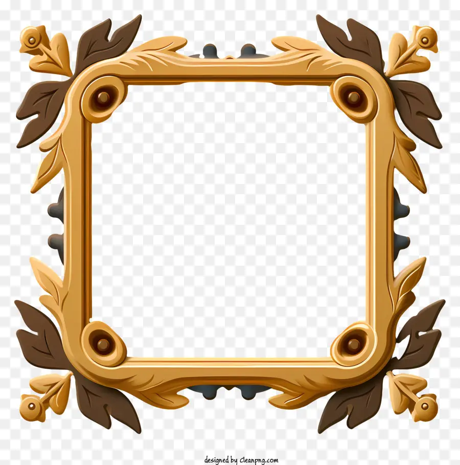 Quadro Dourado Plano，Quadro Decorativo PNG