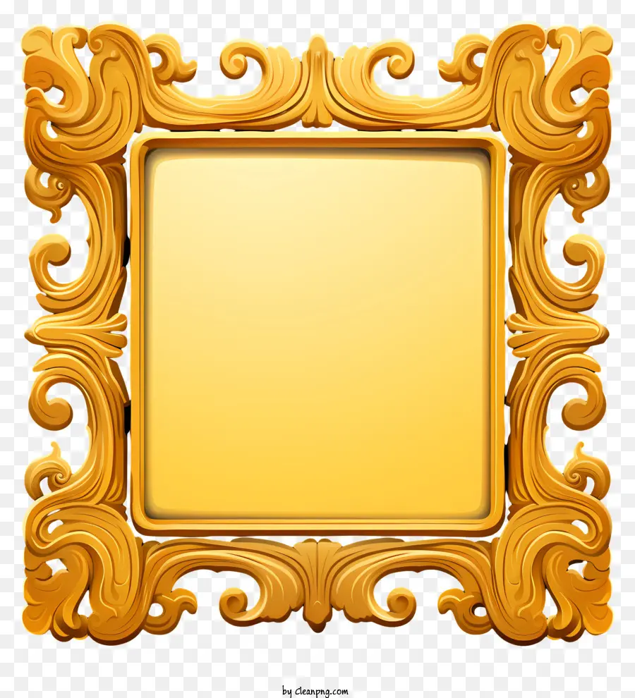 Moldura De Ouro Pop Art，Golden Frame PNG