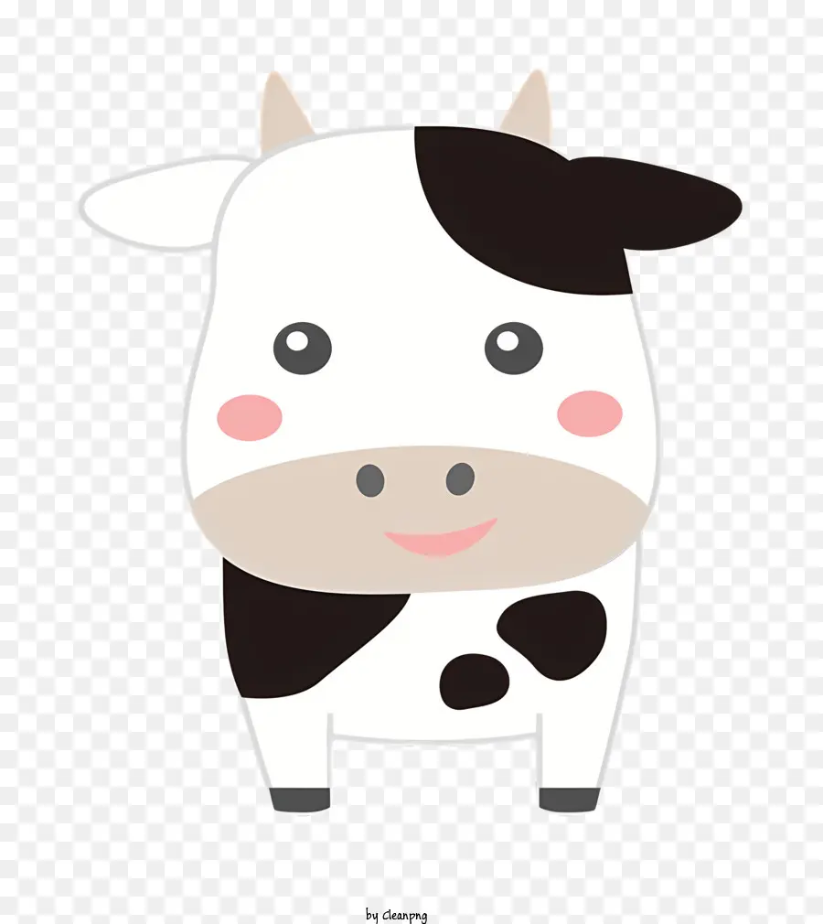 Cartoon Cow，Nariz Preto Grande PNG