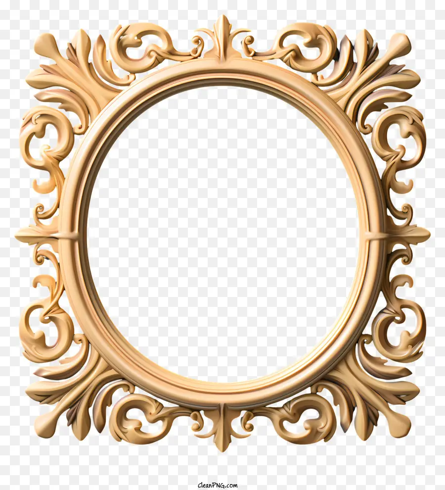 Quadro Dourado Plano，Grande Quadro Ornamentado PNG