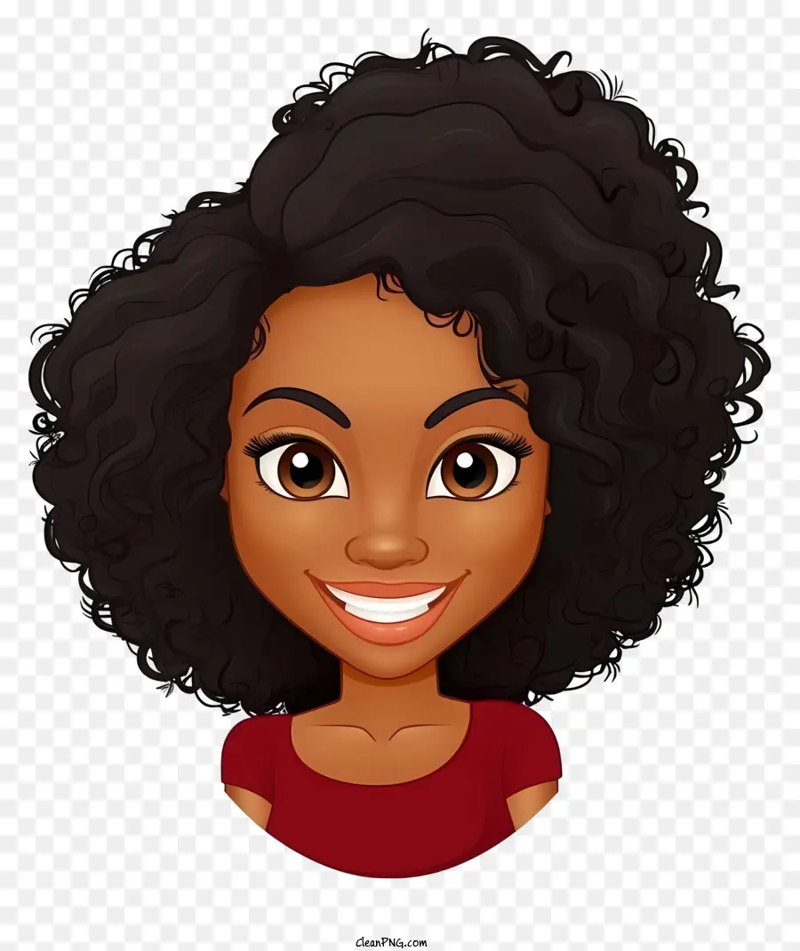 Emoji De Garota Negra，Rosto Redondo PNG