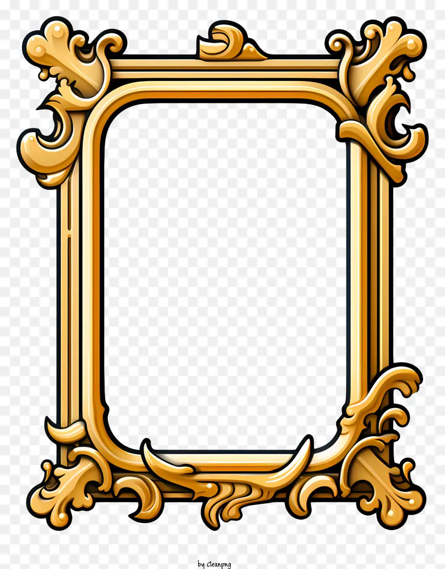 Golden Frame，Moldura De Ouro PNG