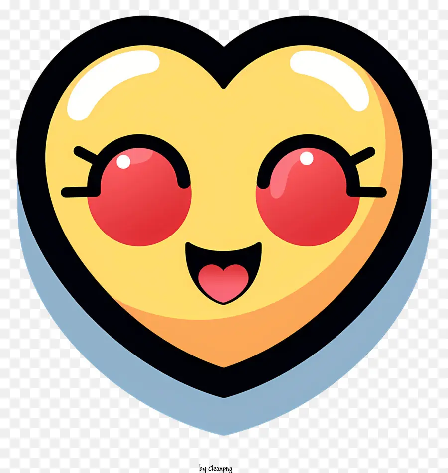 Emoji Desenhado à Mão Com Olhos De Coração，Cartoon Coração PNG