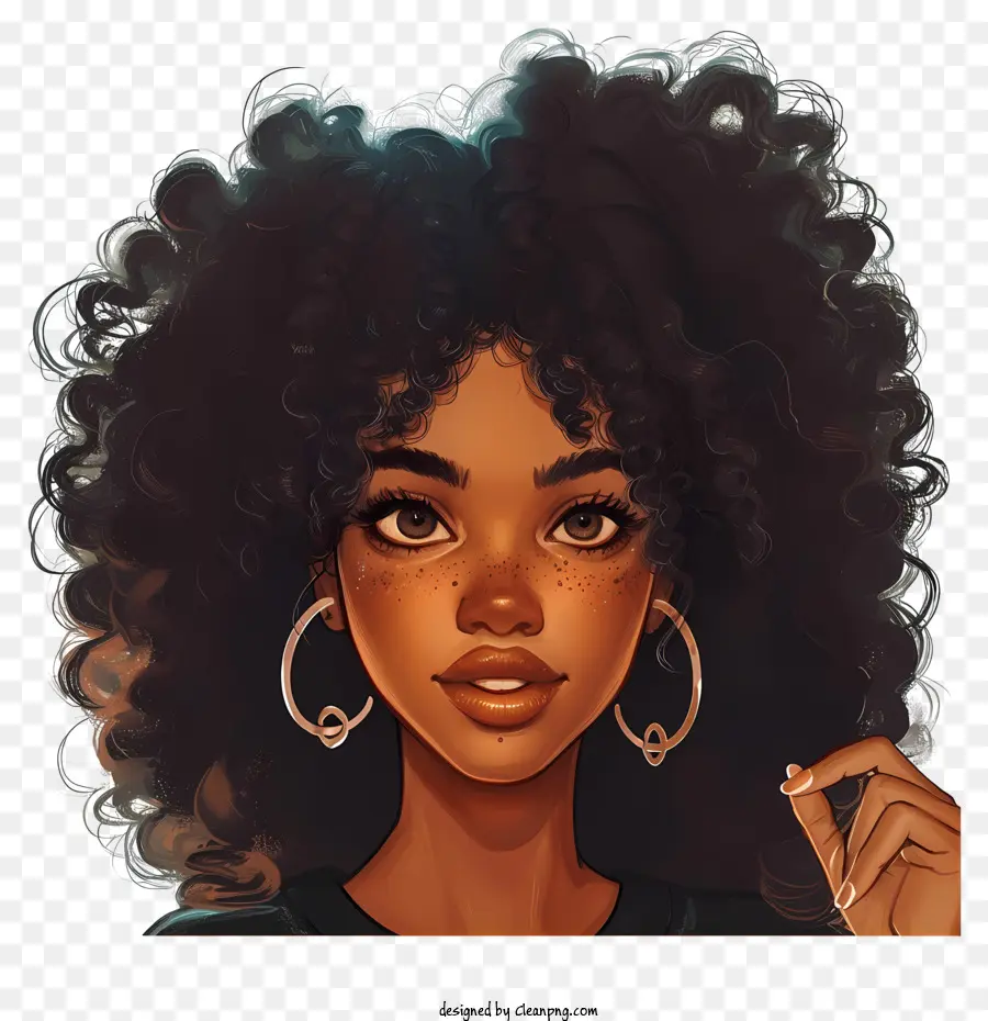 Ilustrações Detalhadas De Personagens，Garota Negra PNG