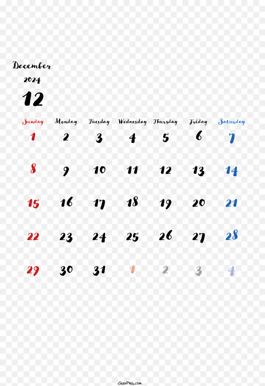 Dezembro De 2024 Calendário，2019 Calendário PNG