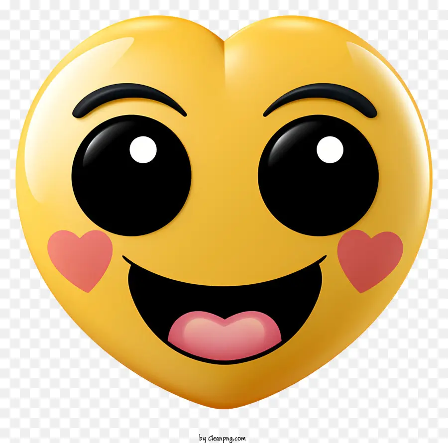 Emoji Com Olhos De Coração，Emoji De Coração Fofo PNG