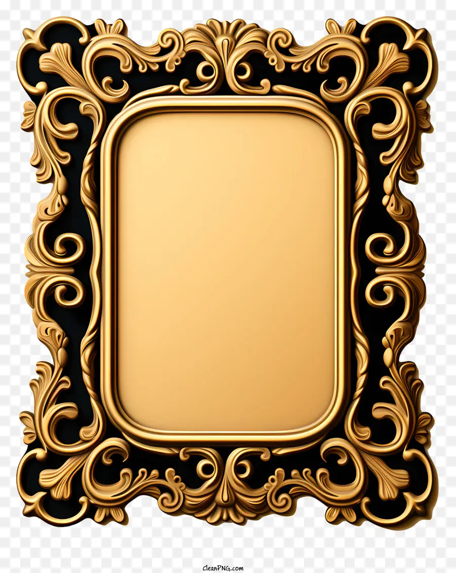 Moldura De Ouro Pop Art，Golden Frame PNG