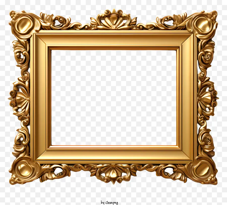 Quadro Dourado Plano，Moldura De Ouro PNG