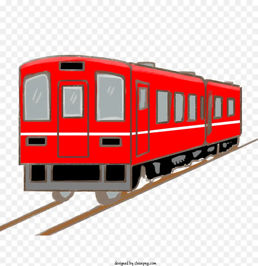 Transporte，Trem De Passageiros Vermelhos PNG