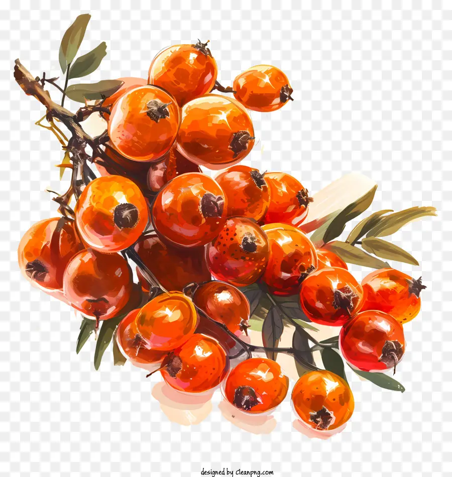 Óleo Seabuckthorn，Frutos Vermelhos PNG