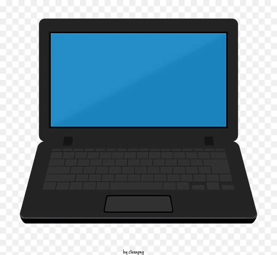 Computador De Laptop Preto，Tela Azul PNG