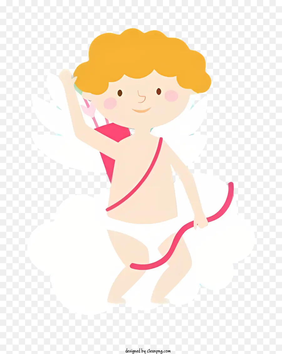 Cupido De Desenho Animado，Anjo Loiro Com Laço PNG