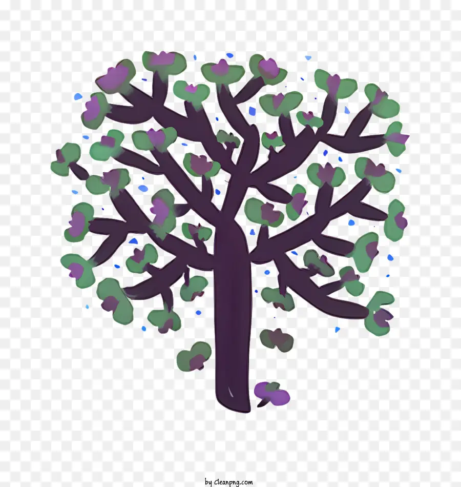 árvore，Esquema De Cores Roxo E Verde PNG