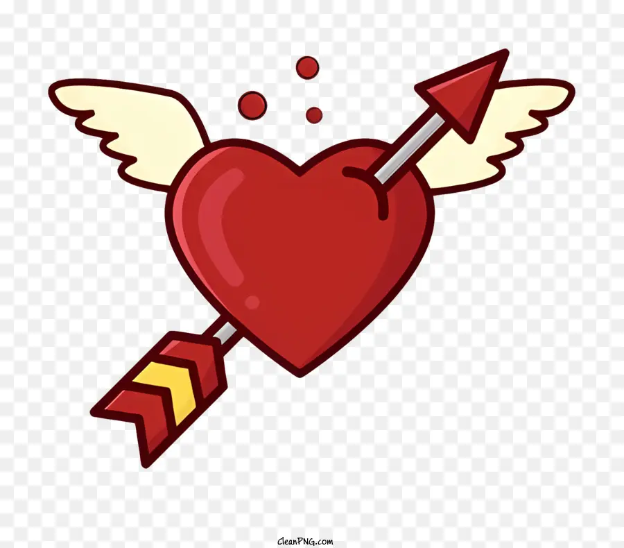 Seta Do Cupido，Coração Vermelho PNG