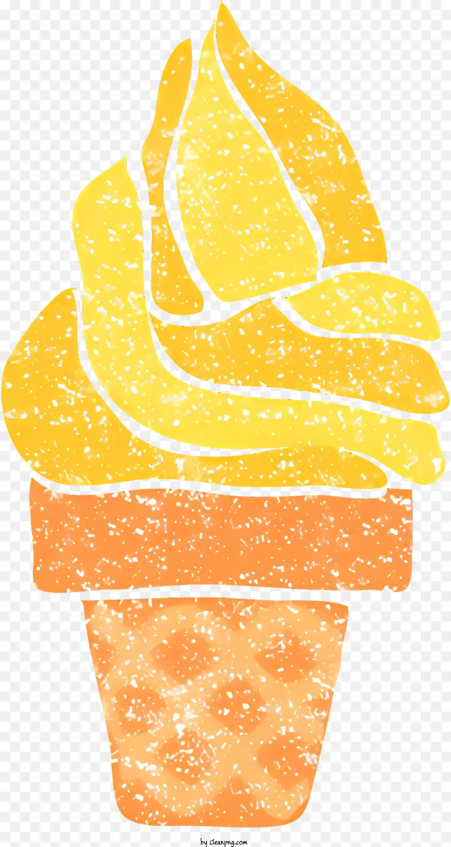 Sorvete De Casquinha，Amarelo Creme De Gelo PNG