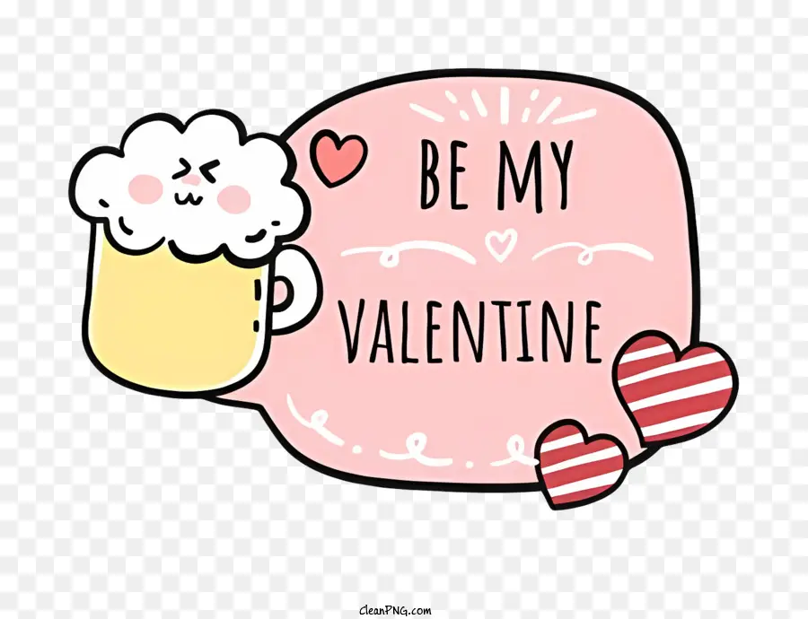 Be My Valentine，Copo De Cerveja Fofa PNG