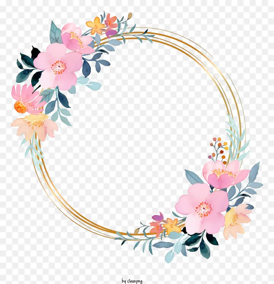 Moldura Do Casamento，Coroa De Flores PNG