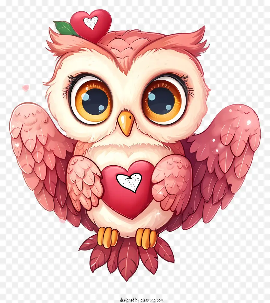 Cartoon Valentine Owl，Coruja PNG