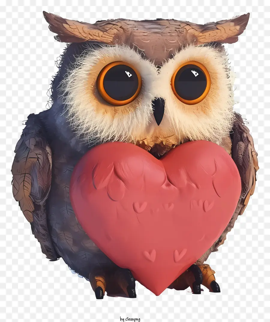 Coruja Realista 3d Valentine，Coruja PNG