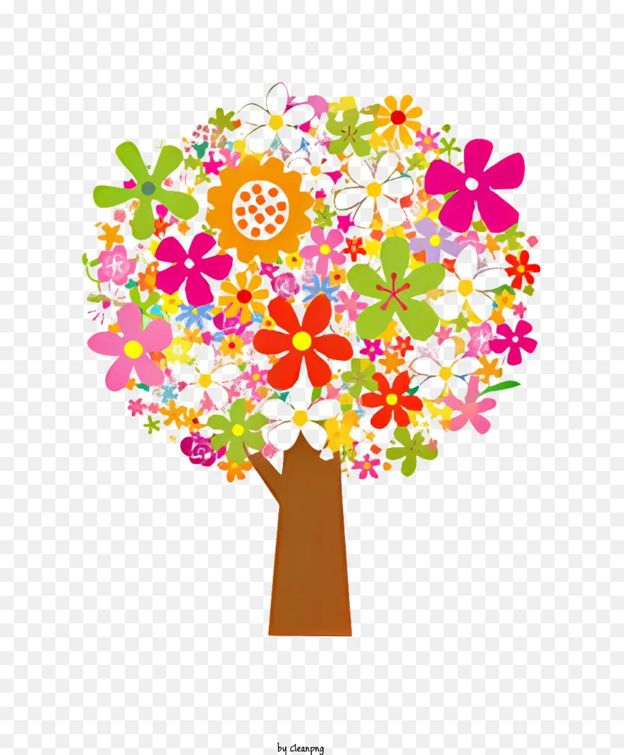Flor，árvore Com Flores PNG