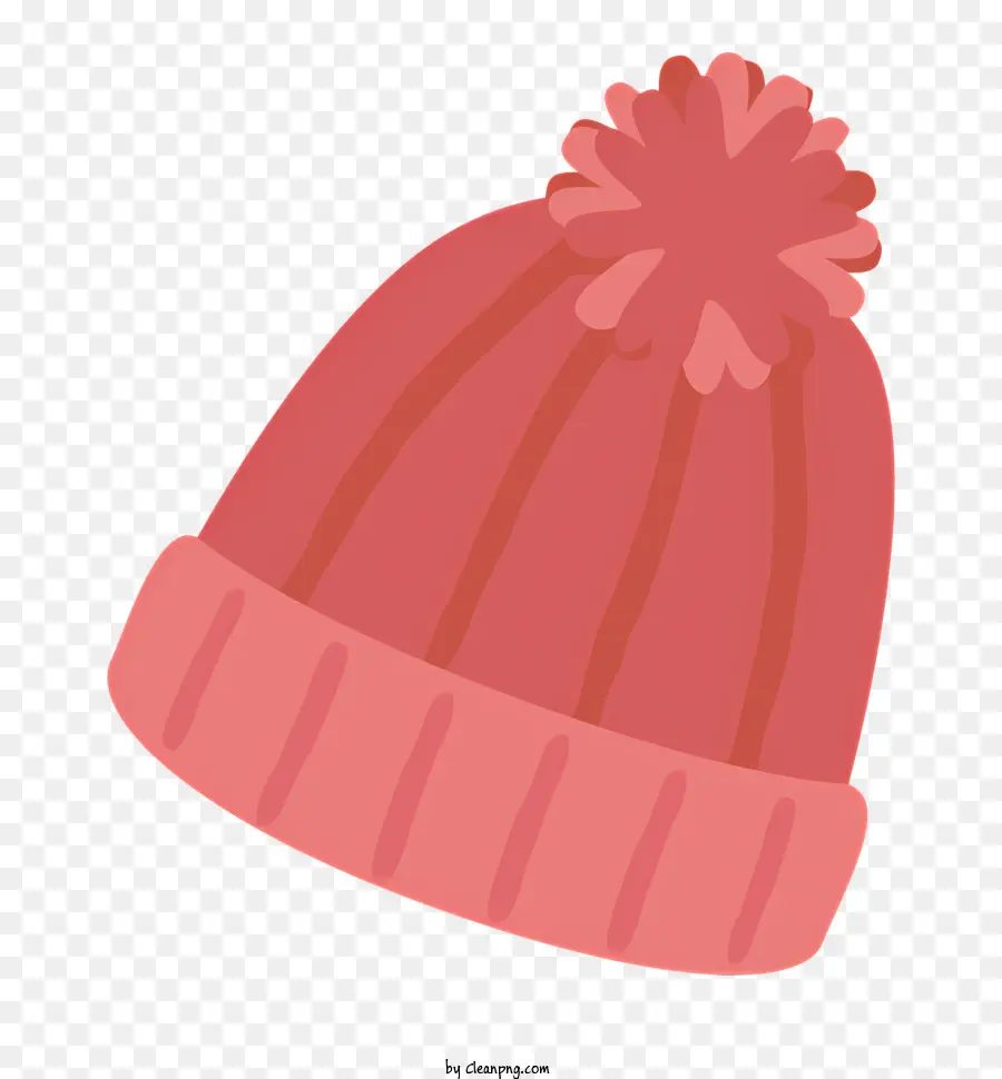 Gorro De Malha Rosa，Pompons Brancos PNG