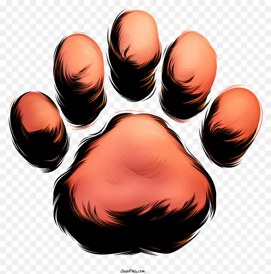 Paw Destrada Mais，Impressão De Pata Vermelha PNG