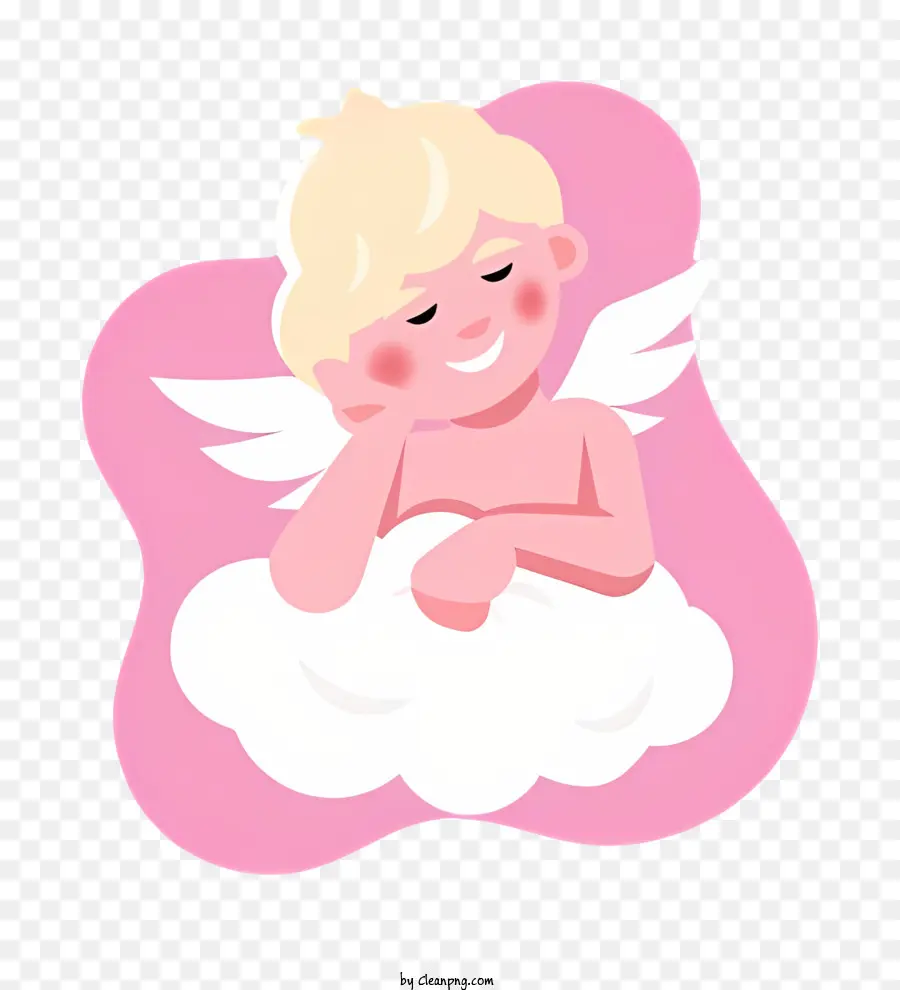 Cupido，Fundo Rosa PNG