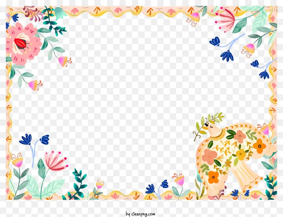 Convite De Casamento，Quadro Floral Colorido PNG