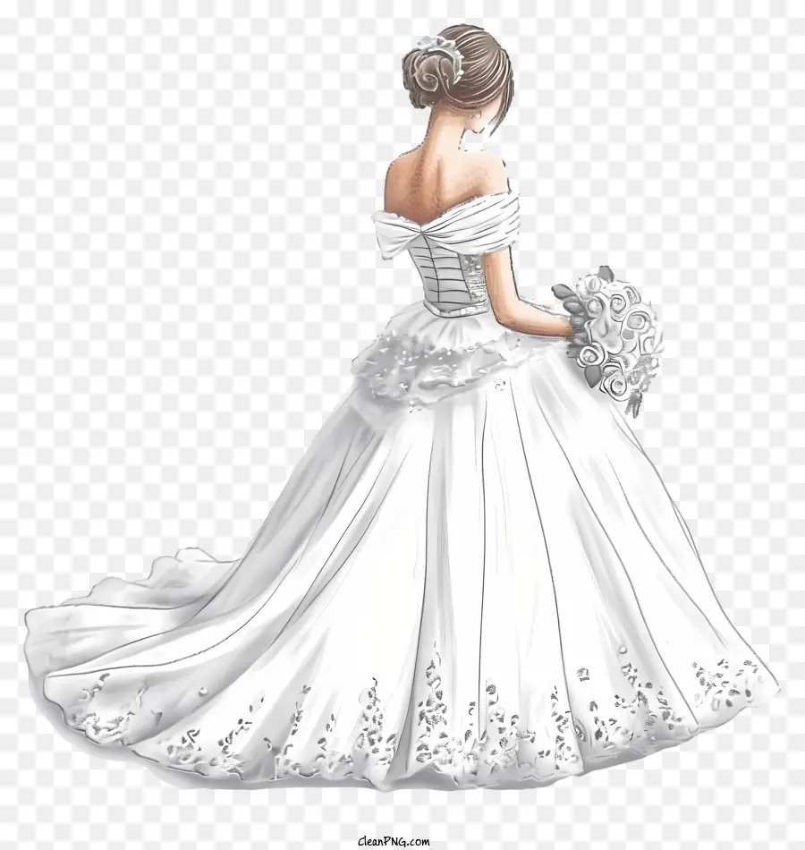 Vestido De Noiva，Esboço Da Noiva PNG