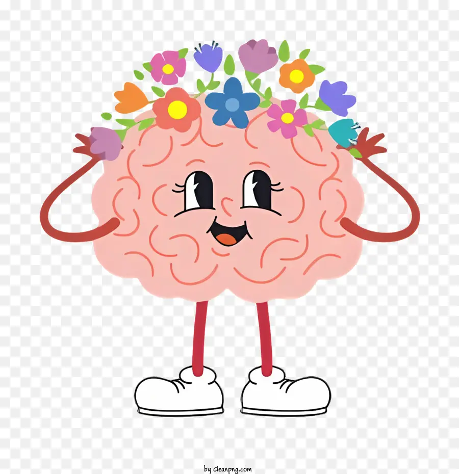 Cartoon Cérebro，Flower Crown PNG