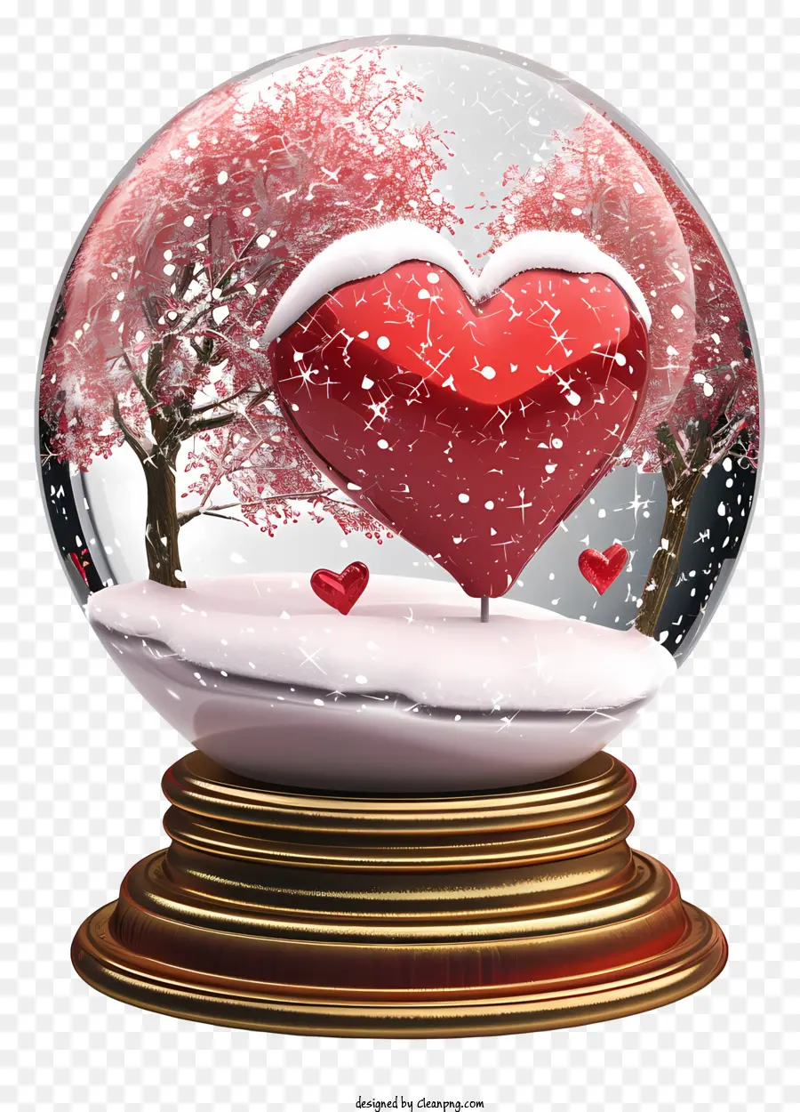 Valentine Snowglobe，Globo De Neve PNG