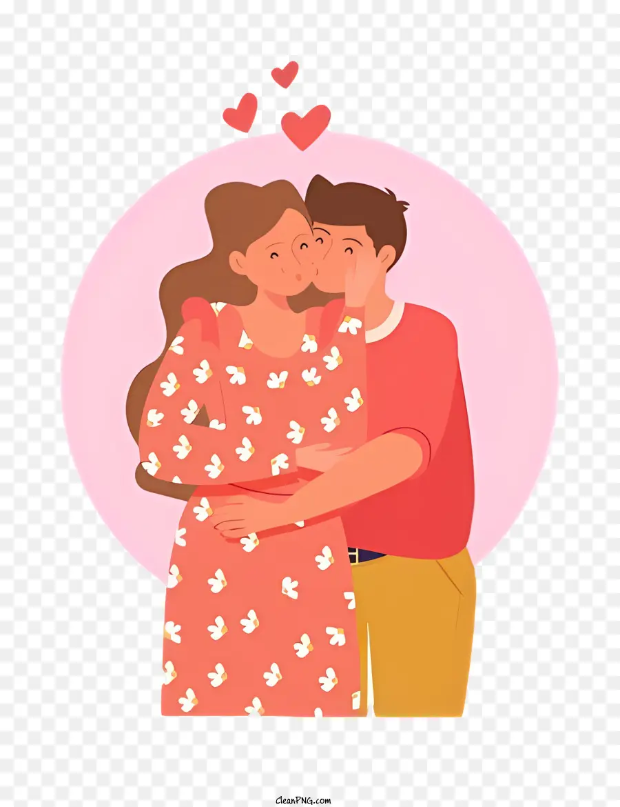 O Amor Do Casal，Ilustração Dos Desenhos Animados PNG