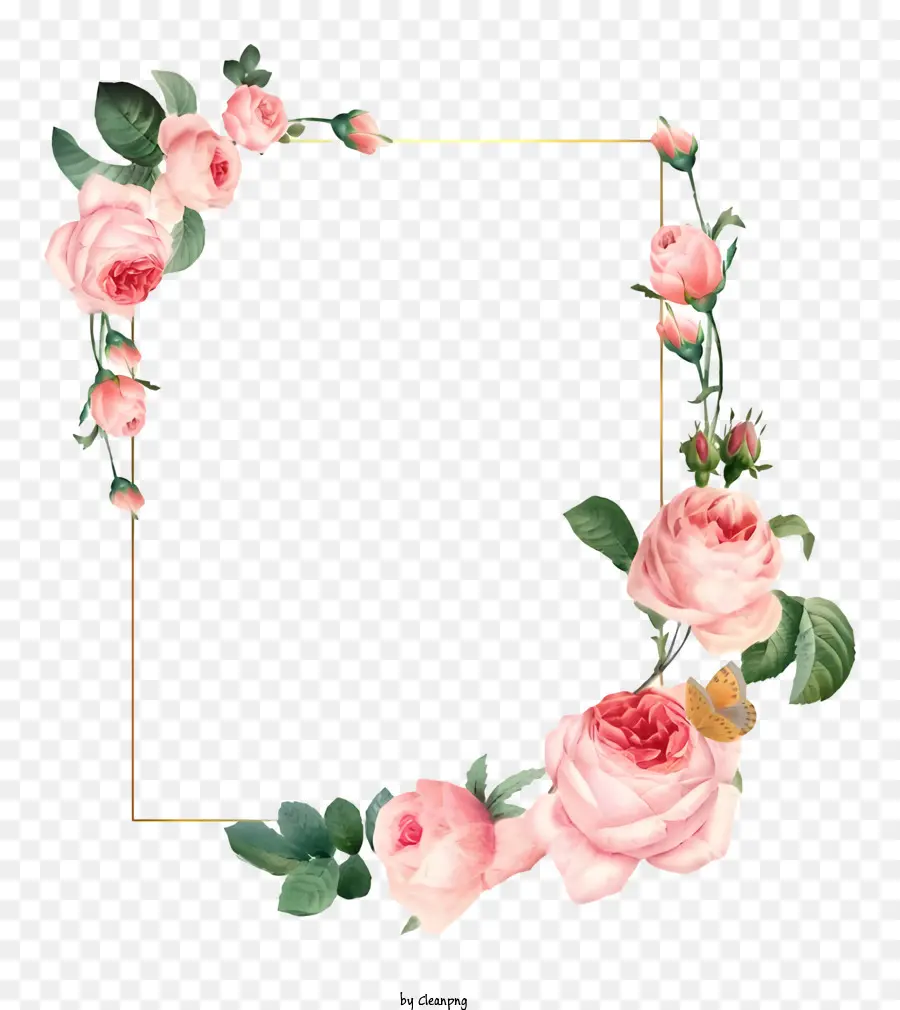 Convite De Casamento，Rosas Cor De Rosa PNG