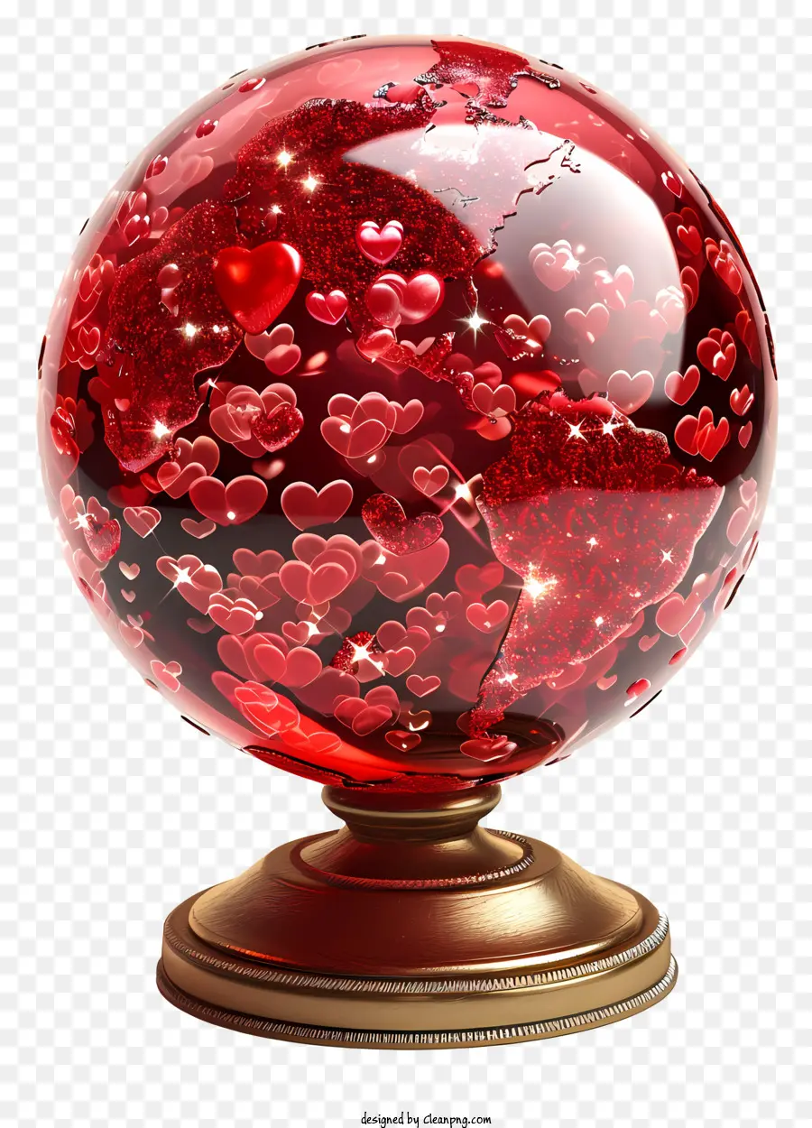 Valentine Loveglobe，Vermelho Bola De Vidro PNG