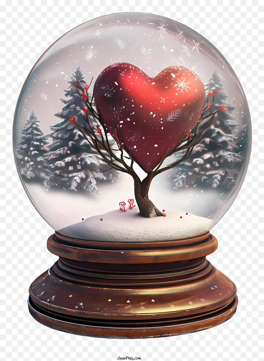 Valentine Snowglobe，Globo De Neve PNG