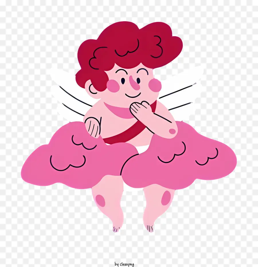 Cupido，Cupido Com Cabelo Ruivo E Nuvens PNG