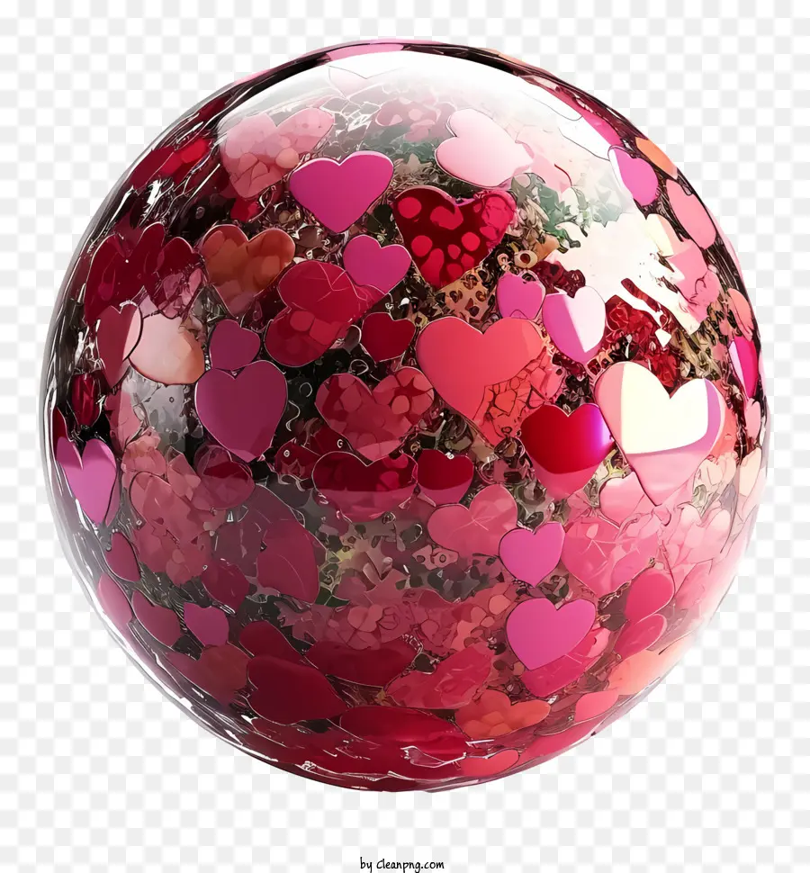 Valentine Loveglobe，Arte De Vidro Em Forma De Coração PNG