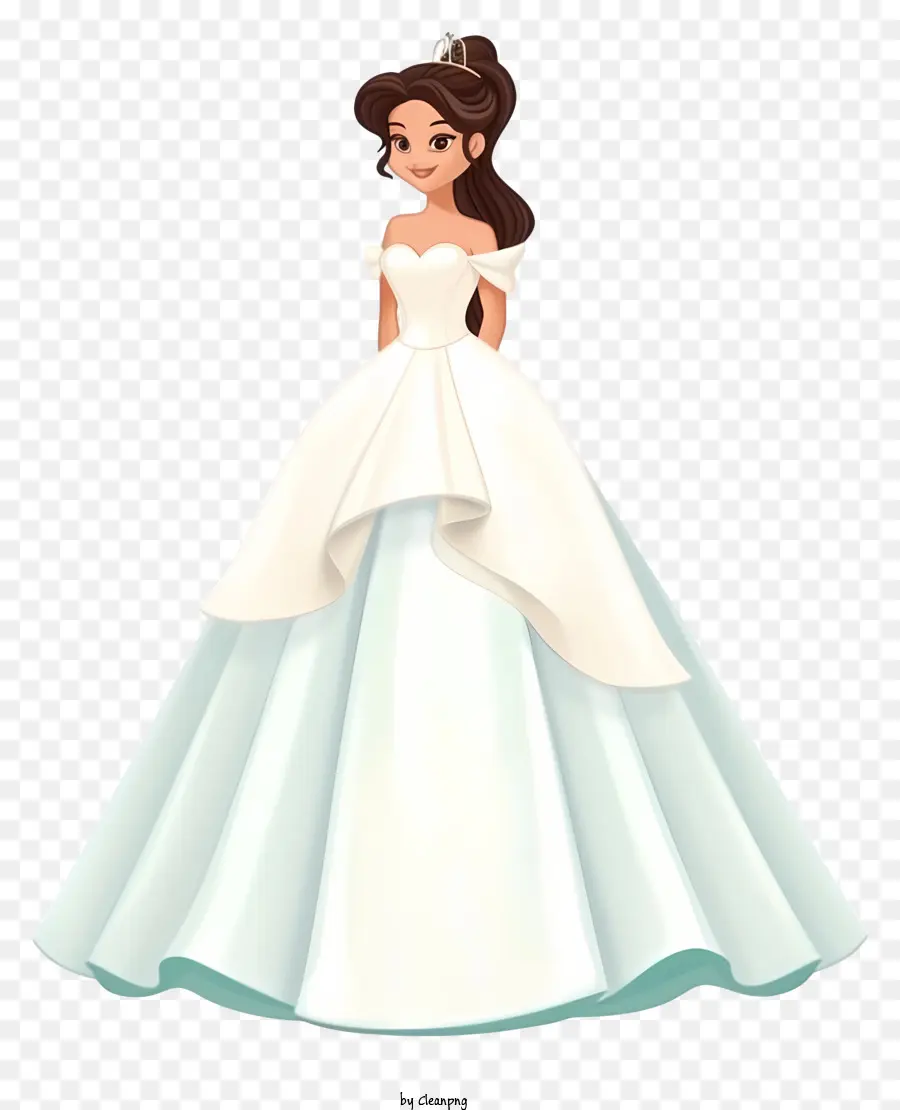 Emoji Do Vestido De Noiva，Personagem De Desenho Animado PNG