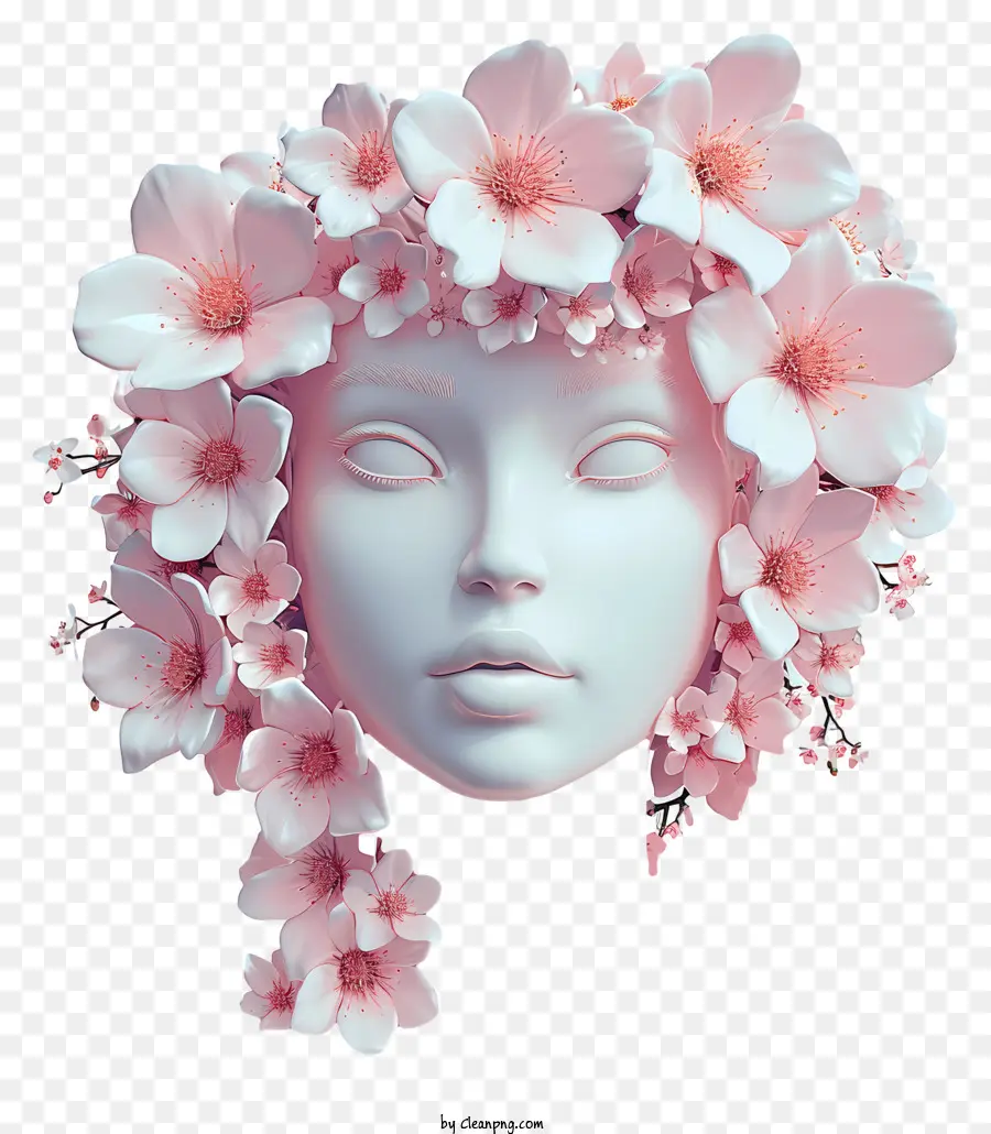 Blossom Realista De Sinal Feminino 3d，Mulher Com Coroa De Flores PNG