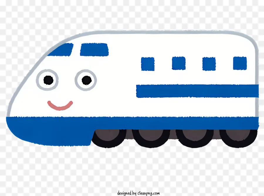 Cartoon De Trem，Trem Azul E Branco PNG