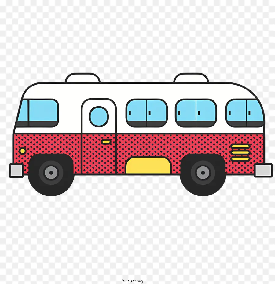 ônibus Vermelho E Branco，Ônibus De Bolinhas PNG