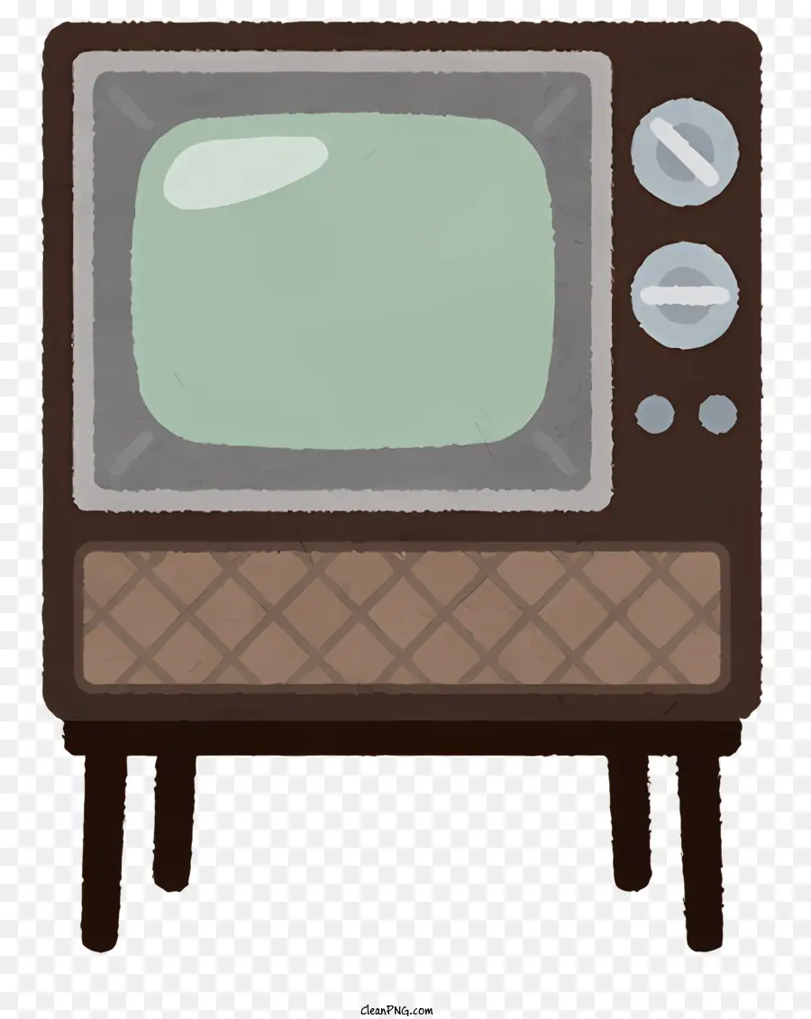 Vintage Televisão，Televisão Marrom E Branca PNG