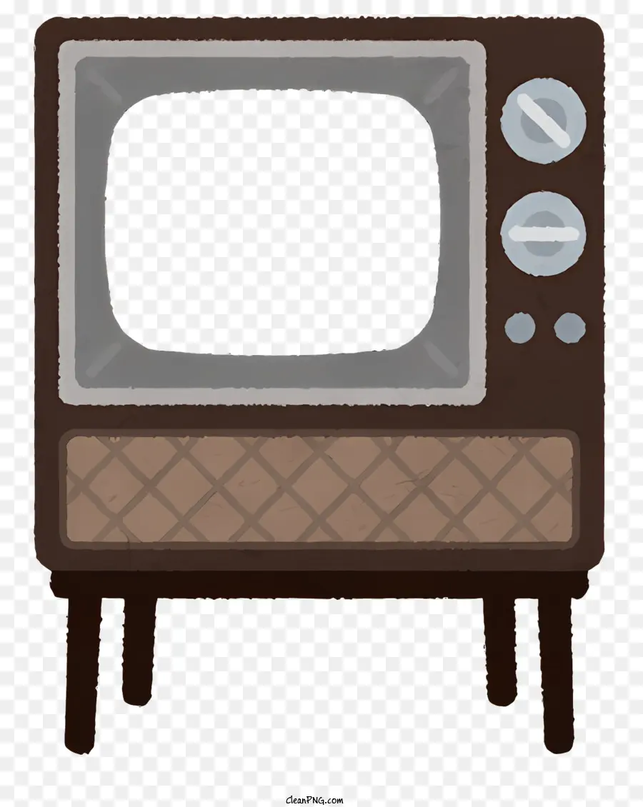 1 Televisão Vintage，2 Wood And Metal Television PNG