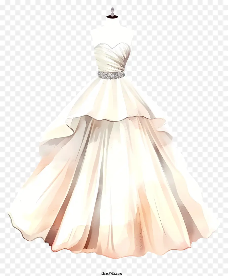 Vestido De Noiva Desenhado à Mão，Vestido De Casamento Branco PNG